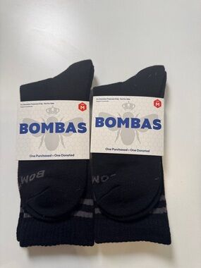 Bombas NWT Unisex Black Crew socks 2 pair